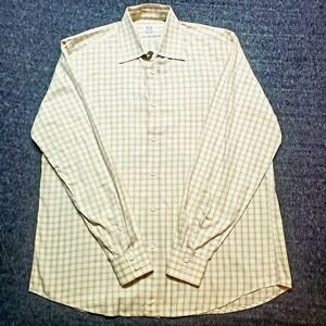Vtg Battistoni Barneys New York Button Up Mens Large Plaid Pocket Made In Italy